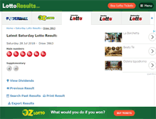 Tablet Screenshot of lottoresults.com