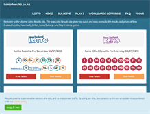 Tablet Screenshot of lottoresults.co.nz